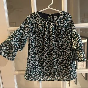 Janie & Jack Floral Ruffle Long Sleeve Dress Girls 2T